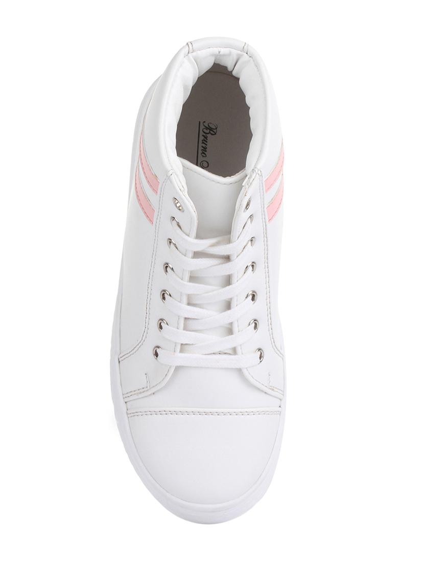 white leatherette lace up sneaker - 14268536 - Zoom Image - 4