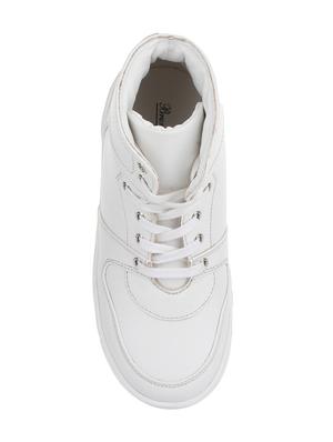 white leatherette lace up sneaker - 14268538 - Standard Image - 4