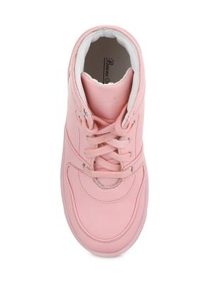 pink leatherette lace up sneaker - 14268539 - Standard Image - 4