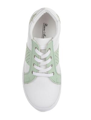white leatherette lace up sneaker - 14268552 - Standard Image - 4