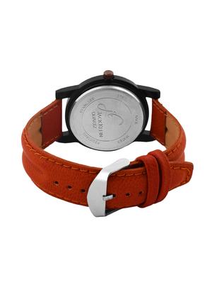 jack klein beige dial brown strap sober analogue wrist watch with brown belt and aviator glasses - 14279151 - Standard Image - 4