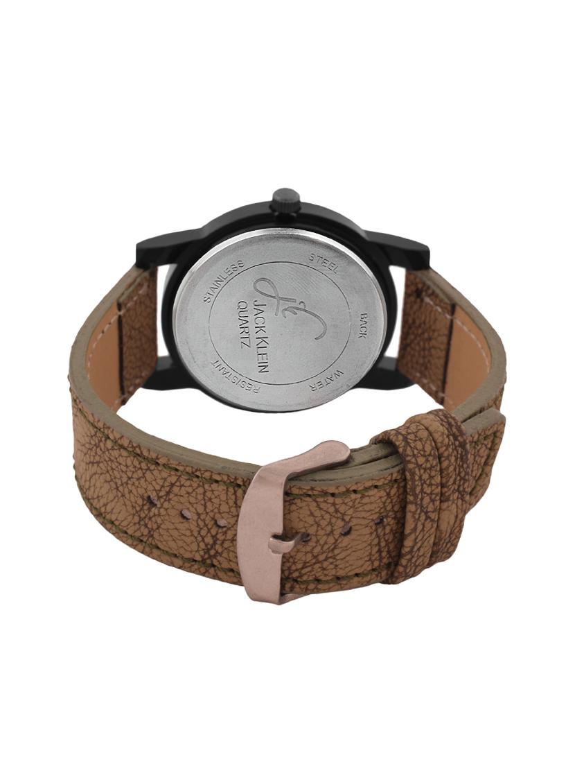jack klein high quality stylish and funky wrist watch with brown belt and aviator glasses - 14279170 - Zoom Image - 4