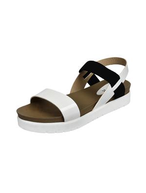 white faux leather back strap sandals - 14320711 - Standard Image - 4