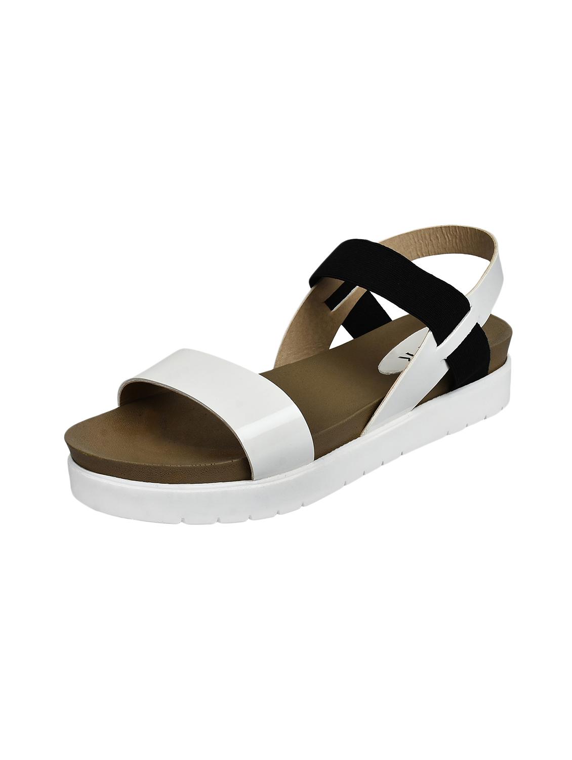 white faux leather back strap sandals - 14320711 - Zoom Image - 4