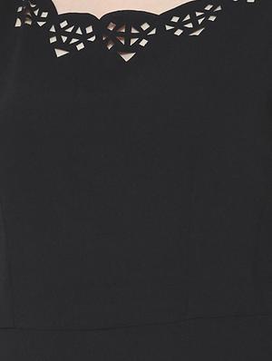 solid black cutwork a-line dress - 14328546 - Standard Image - 4