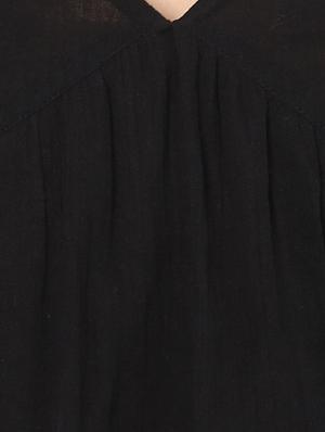 solid black cotton casual top - 14334511 - Standard Image - 4