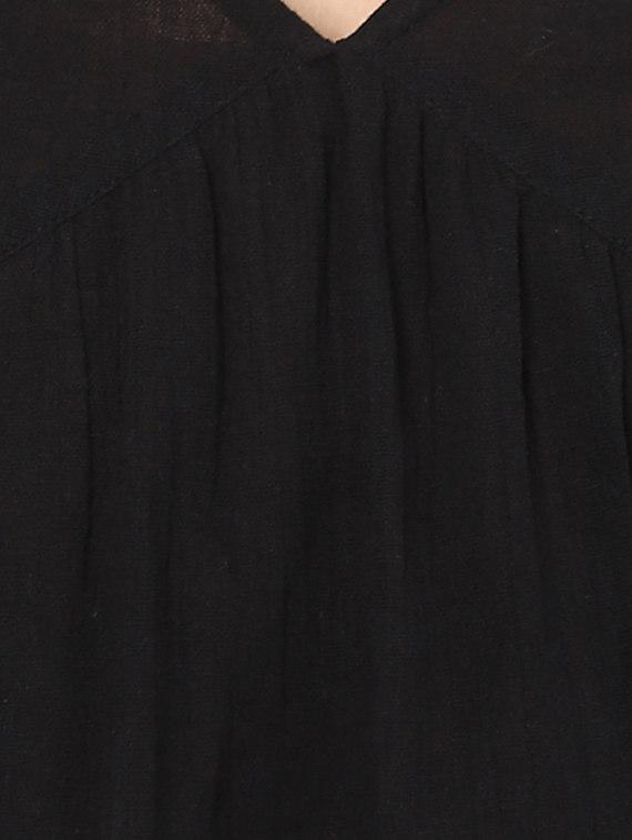solid black cotton casual top - 14334511 - Zoom Image - 4