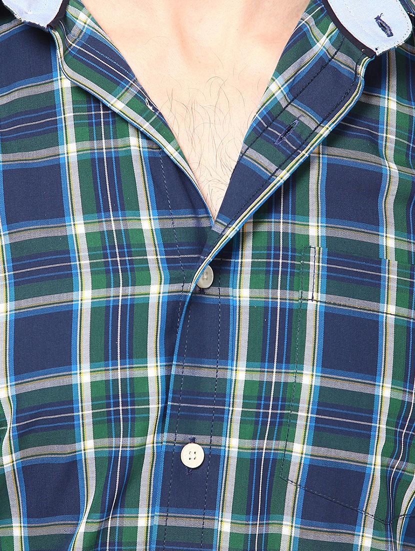 blue cotton casual shirt - 14335162 - Zoom Image - 4
