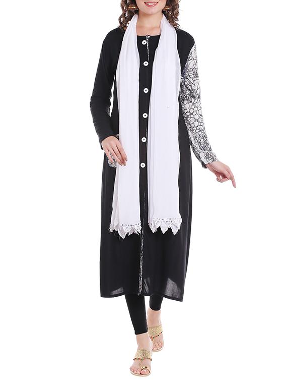 White Chiffon Plain Dupatta - By