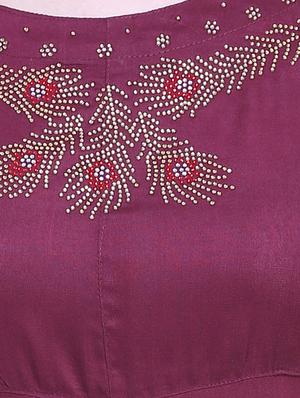 purple viscose high slit kurta - 14344454 - Standard Image - 4