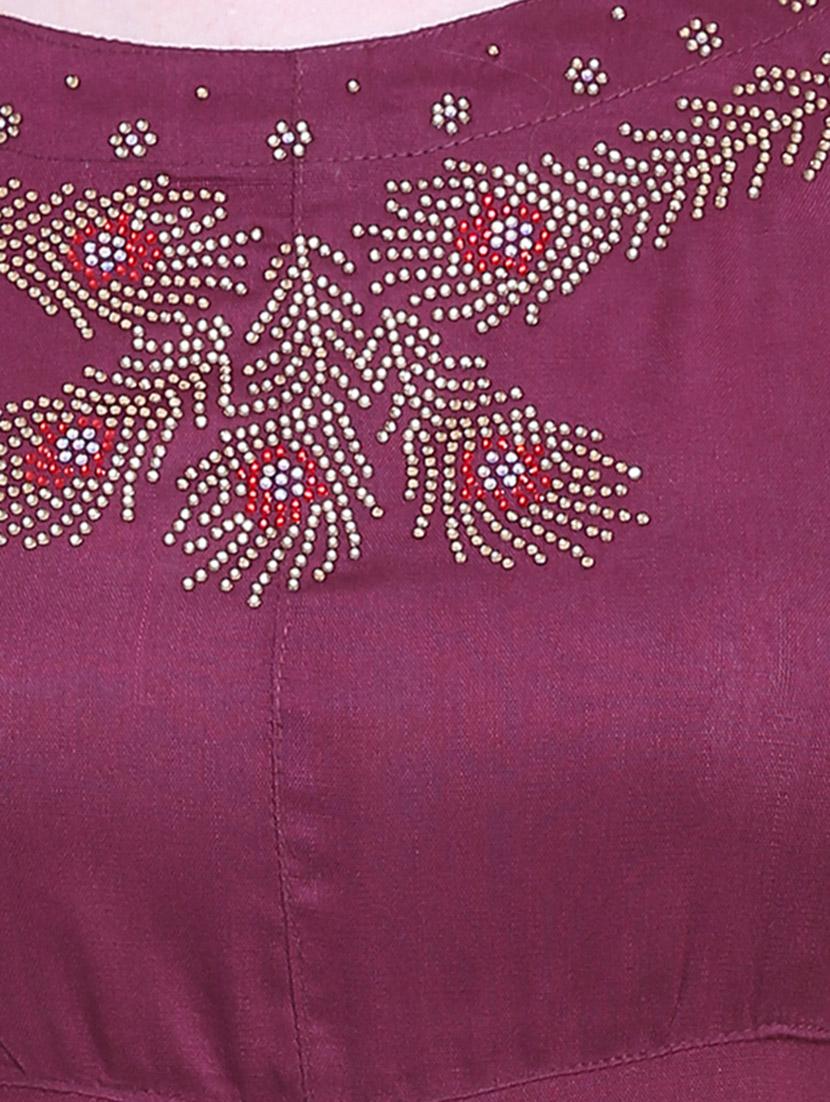 purple viscose high slit kurta - 14344454 - Zoom Image - 4