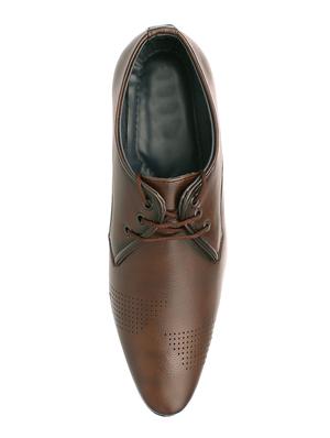 brown leatherette lace-up derby - 14344910 - Standard Image - 4