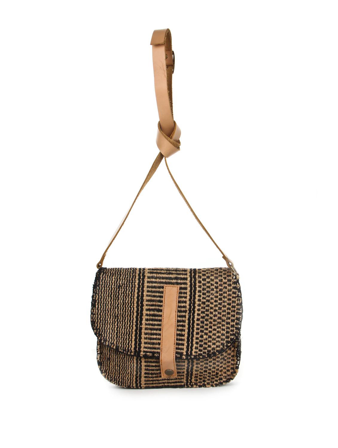 Brown And Black Jute Sling Bag - The House Of Tara