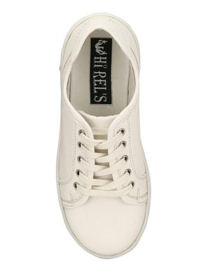 white leatherette lace up sneaker - 14351455 - Standard Image - 4