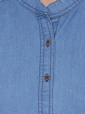 blue denim casual shirt - 14353558 - Standard Image - 4