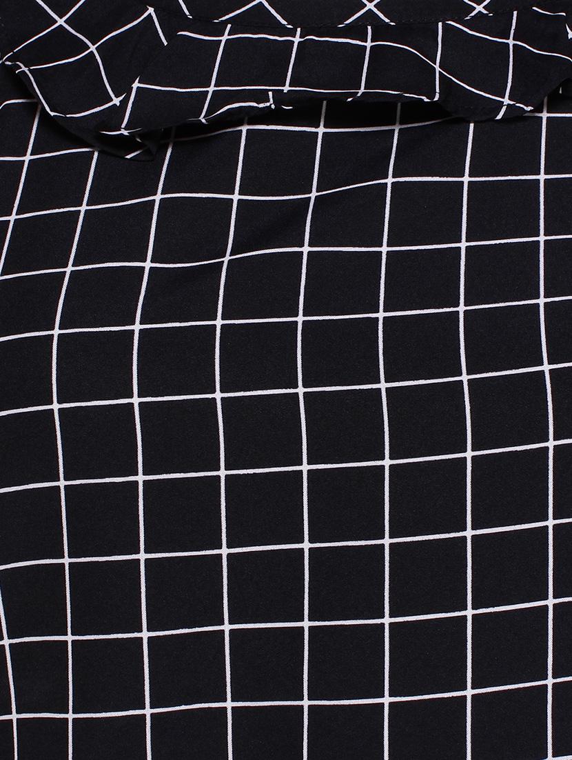 cap sleeved checkered top - 14356475 - Zoom Image - 4