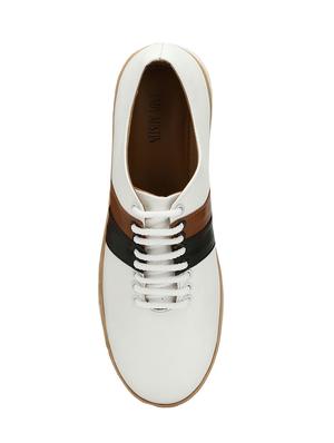 white leatherette lace up sneaker - 14359198 - Standard Image - 4