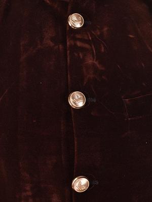 brown velvet nehru jacket - 14361335 - Standard Image - 4