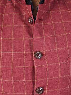 red cotton nehru jacket - 14361346 - Standard Image - 4