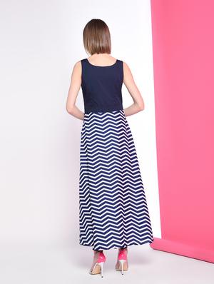 chevron printed nautical maxi dress - 14363174 - Standard Image - 4