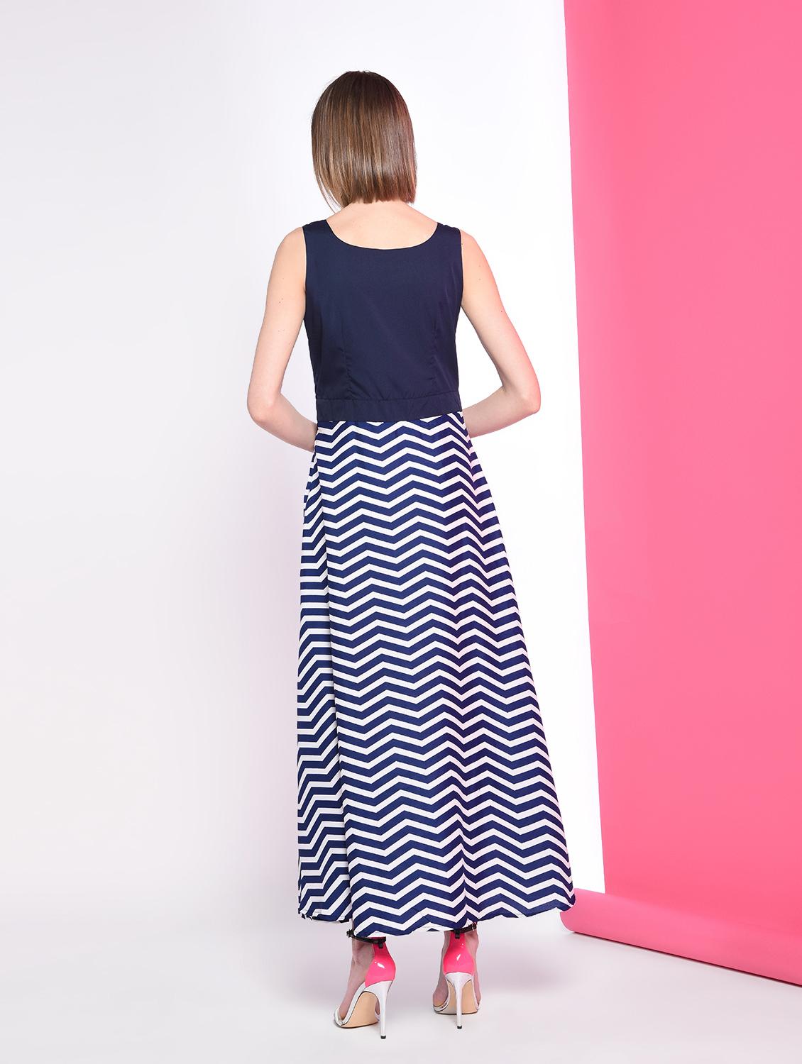 chevron printed nautical maxi dress - 14363174 - Zoom Image - 4
