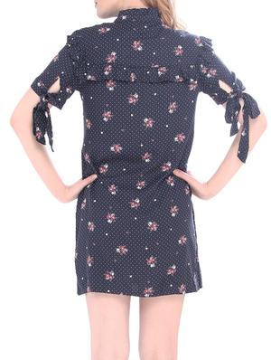 blue rayon ruffle dress - 14364934 - Standard Image - 4