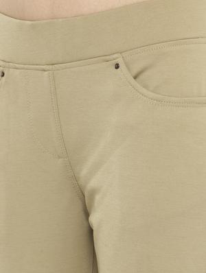 beige cotton lycra jeggings - 14366630 - Standard Image - 4