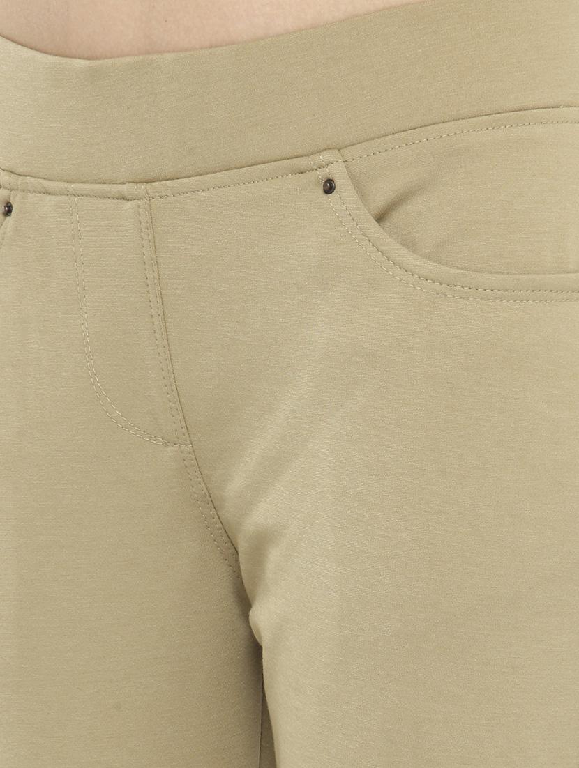 beige cotton lycra jeggings - 14366630 - Zoom Image - 4