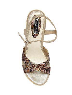 gold ankle strap wedge - 14367068 - Standard Image - 4