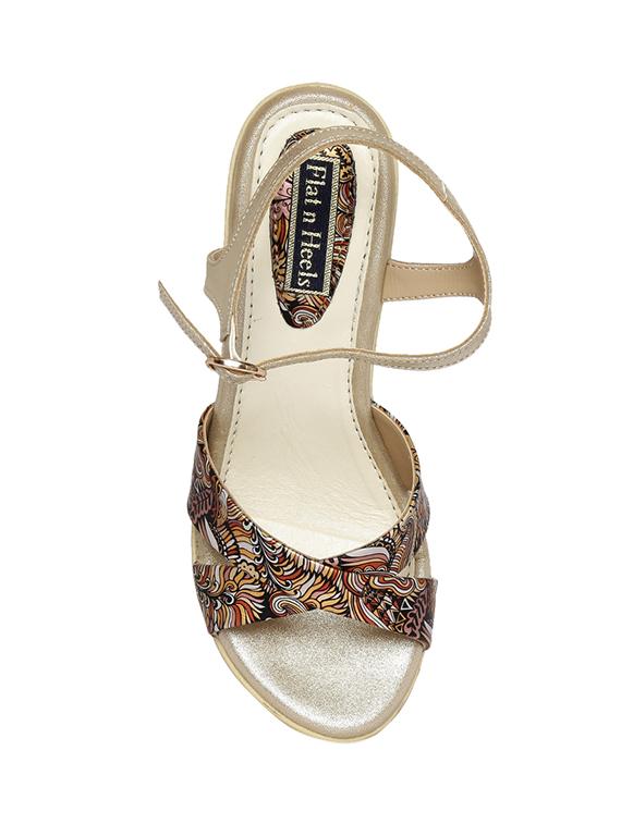 gold ankle strap wedge - 14367068 - Zoom Image - 4