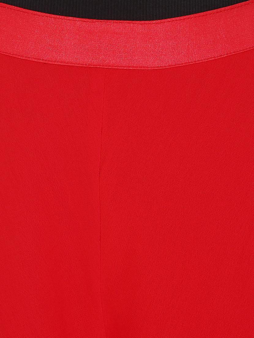 solid red georgette palazzo - 14368884 - Zoom Image - 4