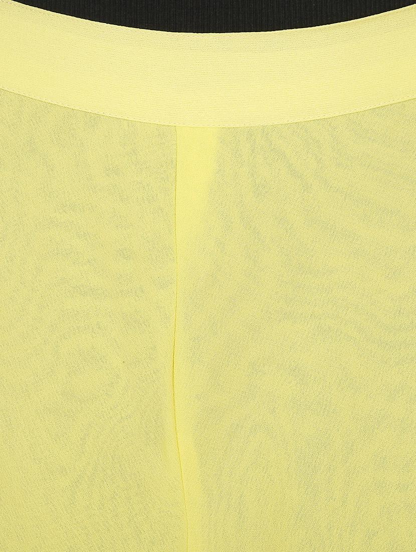 solid yellow georgette palazzo - 14368886 - Zoom Image - 4