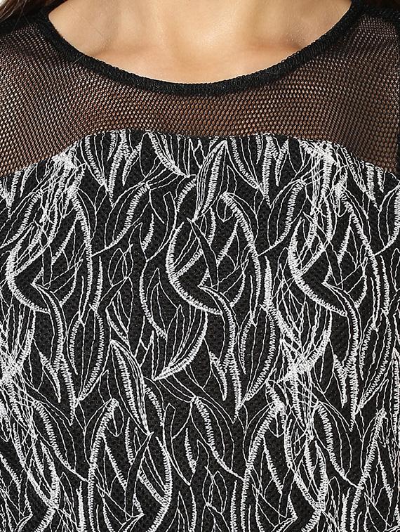 black printed a-line dress - 14369126 - Zoom Image - 4