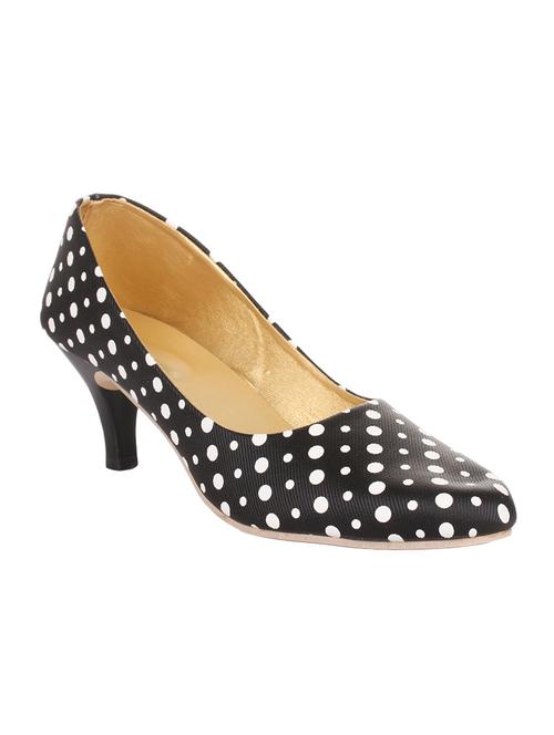 black leatherette slip on pumps - 14369775 - Standard Image - 1