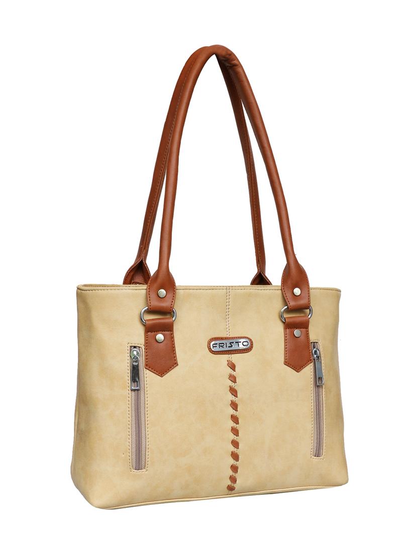 beige leatherette regular handbag - 14371185 - Zoom Image - 4