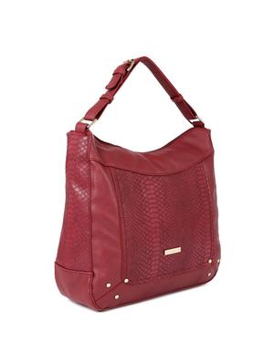 maroon leatherette hobo handbag - 14373272 - Standard Image - 4
