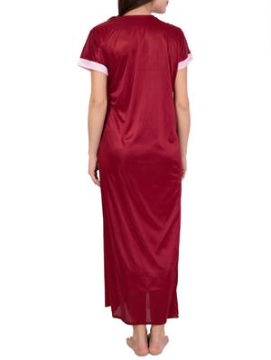 Maroon satin gown - 14377039 - Standard Image - 4