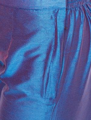 blue silk blend cigarette pants trousers - 14378934 - Standard Image - 4