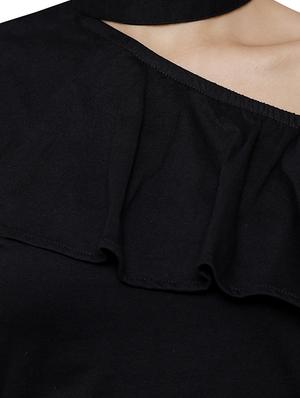 choker neck ruffled crop top - 14380679 - Standard Image - 4