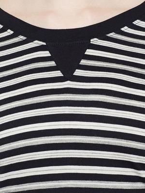 thumb hole sleeved striped tee - 14384019 - Standard Image - 4