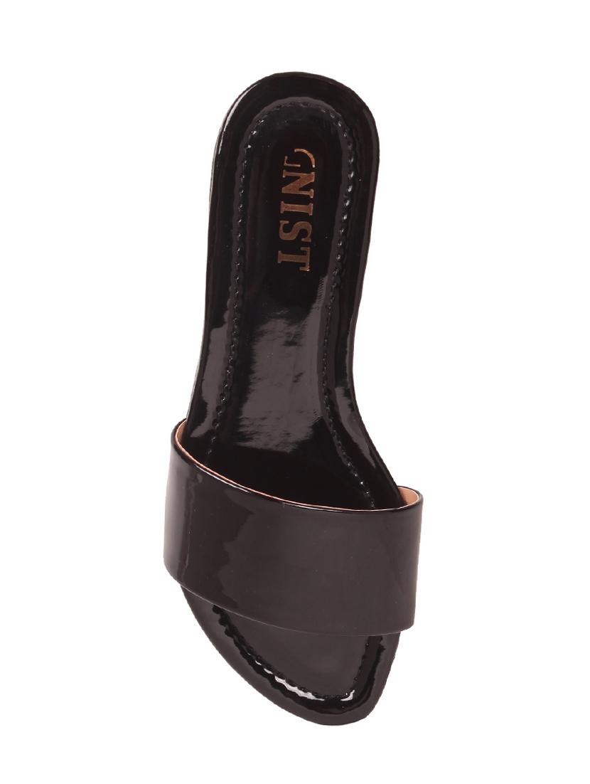 black faux leather slides - 14390813 - Zoom Image - 4