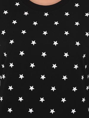 black cotton casual tee - 14393787 - Standard Image - 4