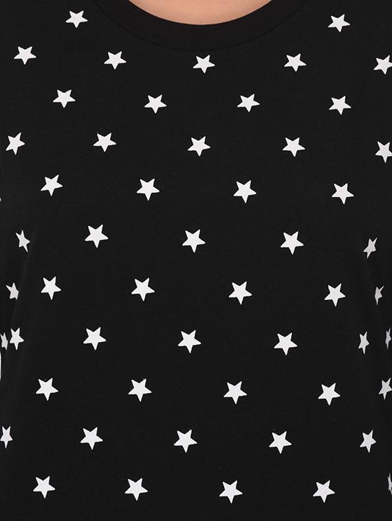 black cotton casual tee - 14393787 - Zoom Image - 4