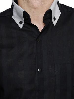 black cotton formal shirt - 14397240 - Standard Image - 4