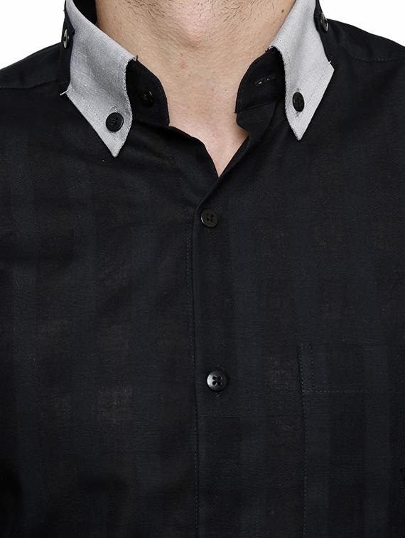 black cotton formal shirt - 14397240 - Zoom Image - 4