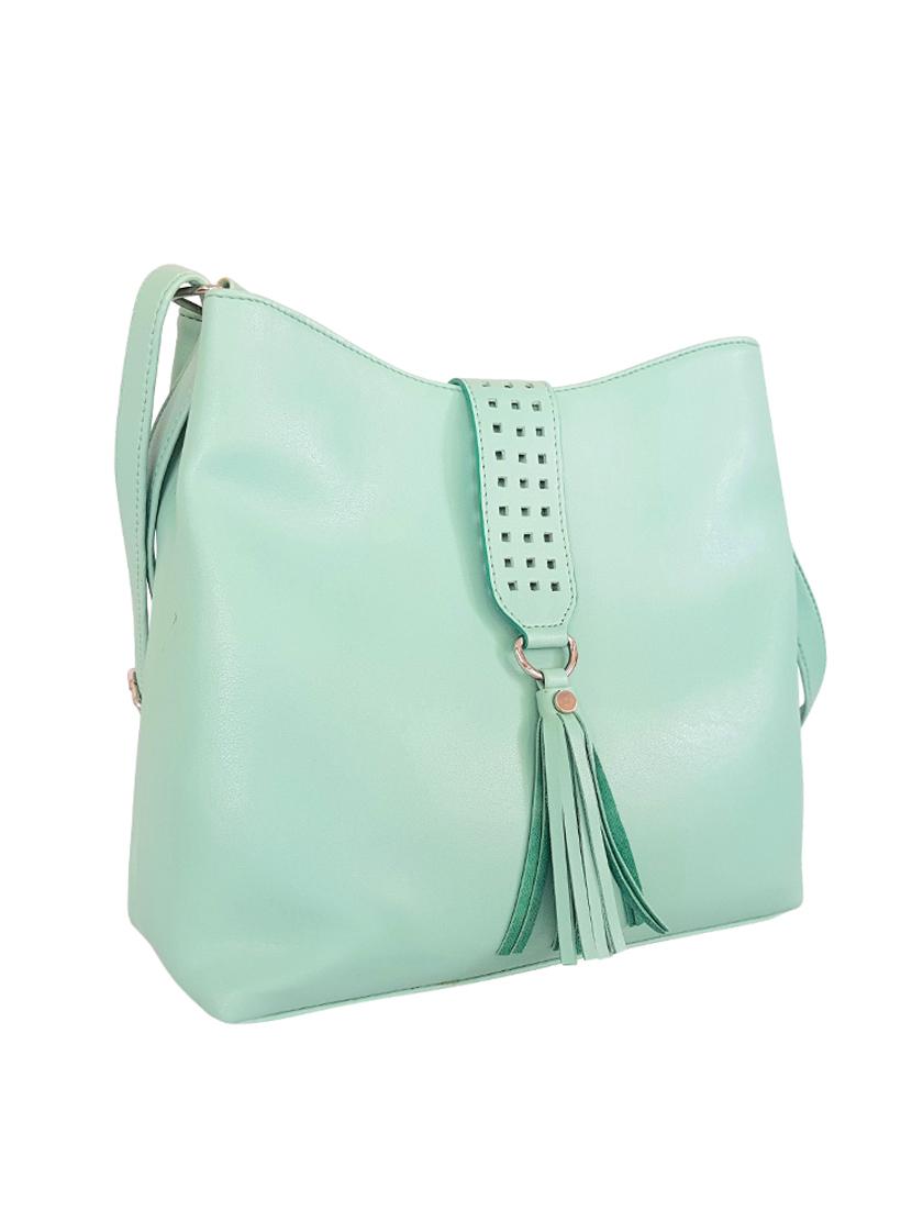 green leatherette regular sling bag - 14408059 - Zoom Image - 4