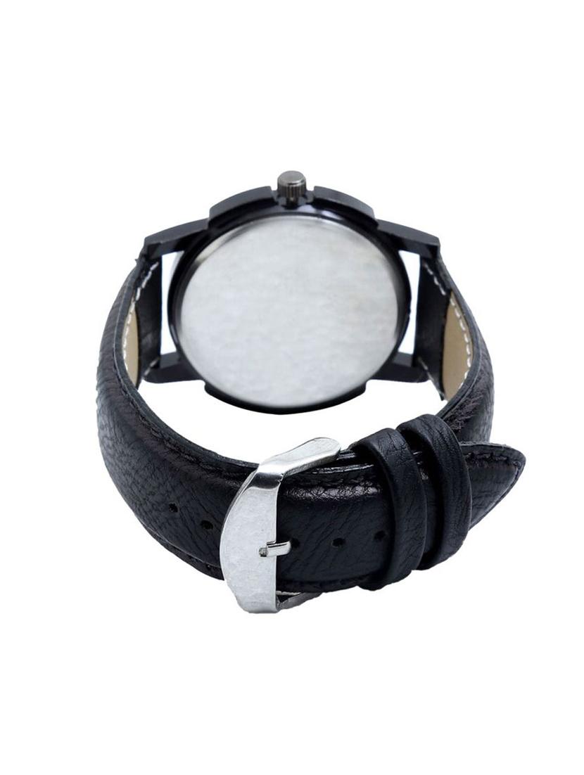 round Analog Dial leatherette Strap Watch Combo - 14410631 - Zoom Image - 4