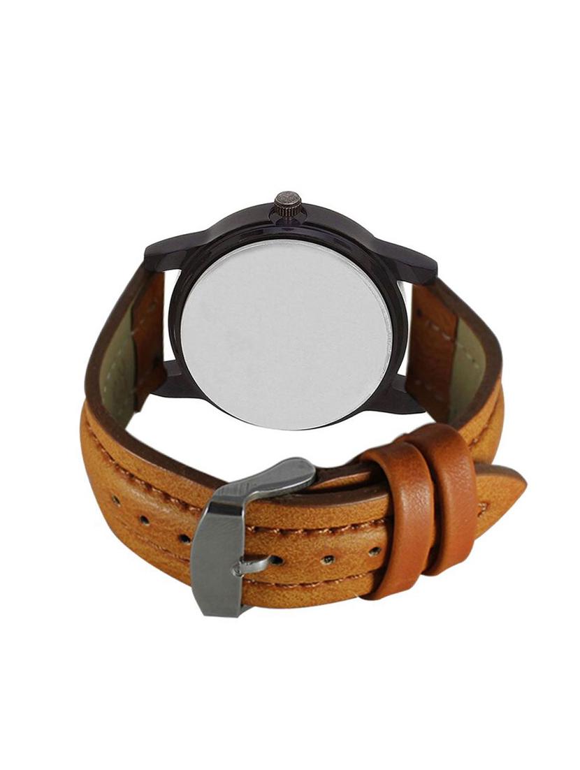 round Analog Dial leatherette Strap Watch Combo - 14410631 - Zoom Image - 7