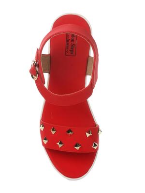 red ankle strap sandal - 14411933 - Standard Image - 4