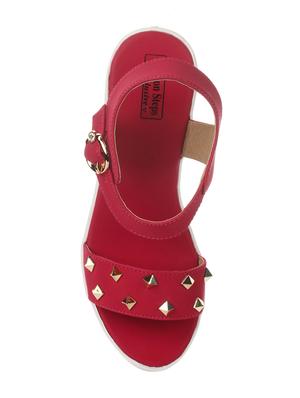 maroon ankle strap sandal - 14411938 - Standard Image - 4